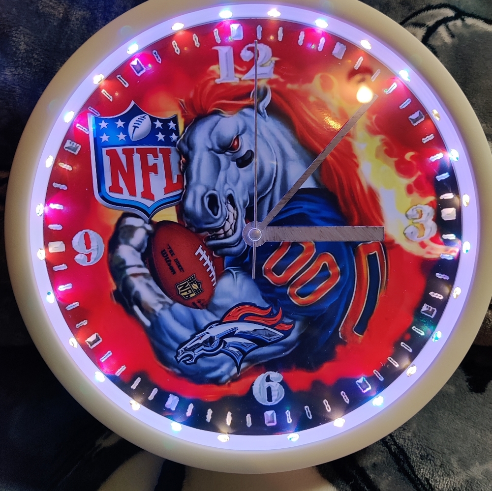 Broncos wall clock